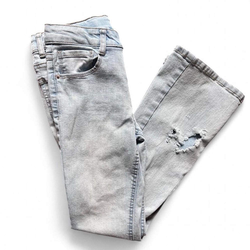 Girls distressed flare jeans